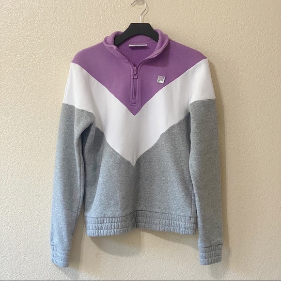 Fila Chevron Colorblock‎ 1/4 Zip Pullover Sweatshirt - Picture 1 of 9